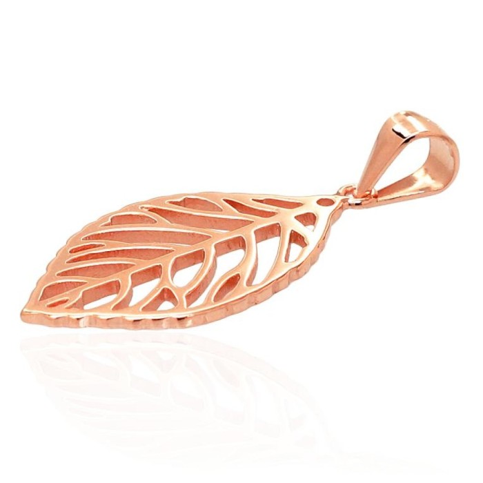 Sterling Silver Pendant “Golden Leaf”