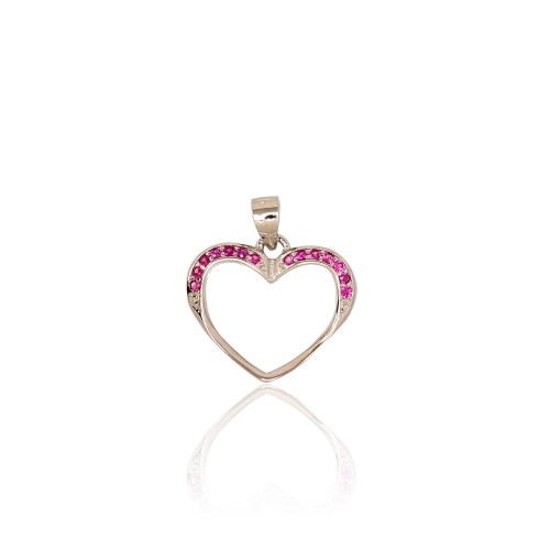 Sterling Silver Cubic Zirconia Pendant “Romantic Heart II”