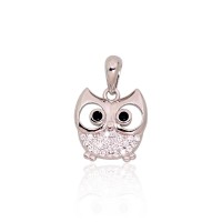 Children's Sterling Silver Cubic Zirconia Pendant “Owl IV”