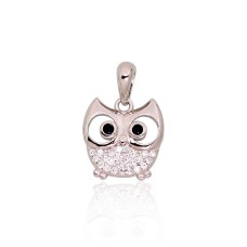 Lasten hopeariipus zirkoneilla ”Owl IV”