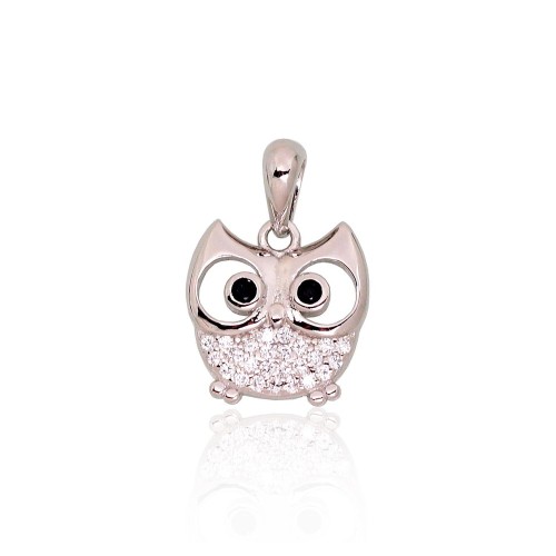 Laste hõberipats tsirkoonidega „Owl IV“