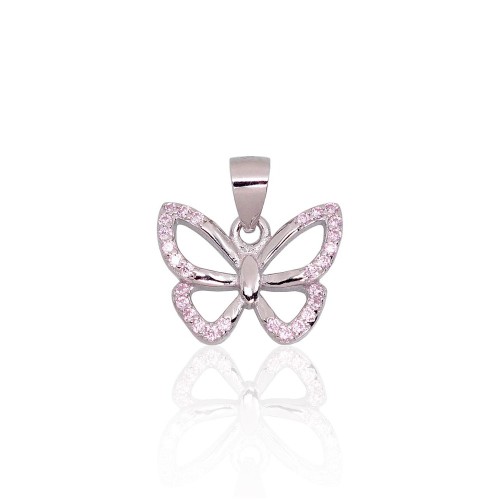 Sterling Silver Cubic Zirconia Pendant “Butterfly”