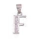 Sterling Silver Cubic Zirconia Letter Pendant “F II”