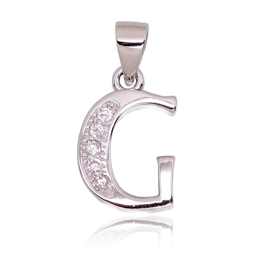 Sudraba burta kulons ar cirkoniem „G“