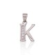 Sterling Silver Cubic Zirconia Letter Pendant “K”
