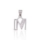 Sterling Silver Cubic Zirconia Letter Pendant “M”