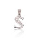 Sterling Silver Cubic Zirconia Letter Pendant “S”