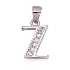 Серебряный кулон-буква с цирконами «Z»