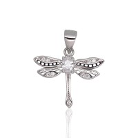 Sterling Silver Cubic Zirconia Pendant “Dragonfly”
