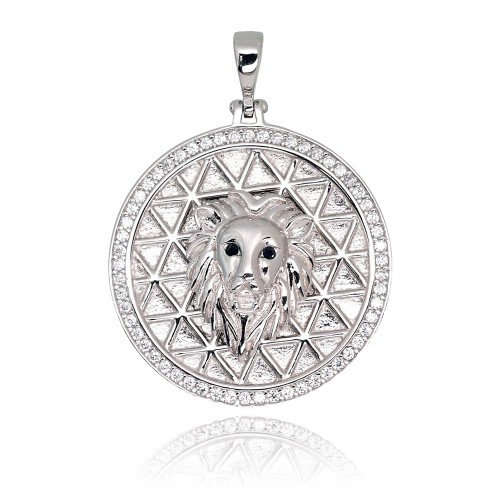 Sterling Silver Cubic Zirconia Pendant “Leo”