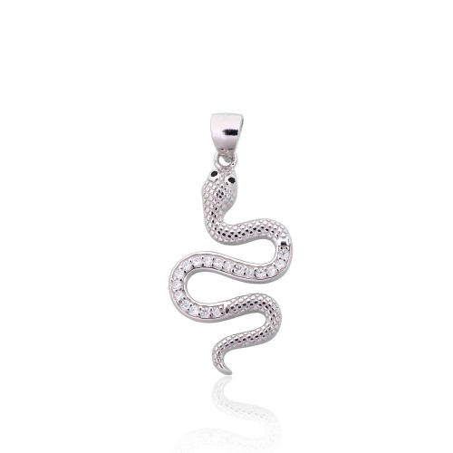 Sterling Silver Cubic Zirconia Pendant “Snake II”