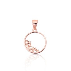Sterling Silver Cubic Zirconia Pendant “Stardust Circle”
