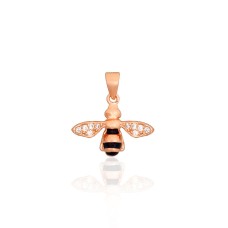 Sterling Silver Cubic Zirconia and Enamel Pendant “Pchelka II”