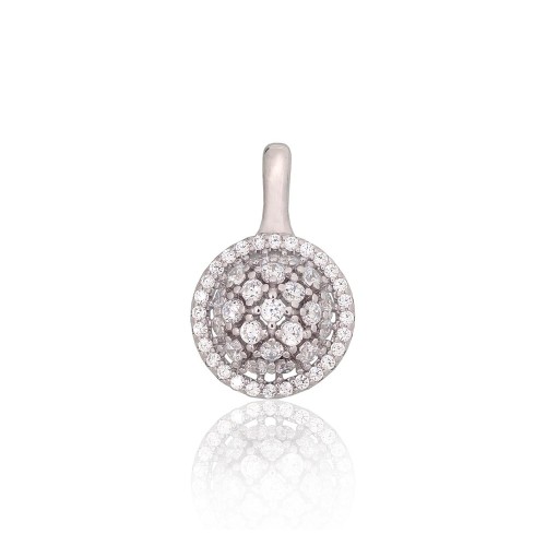 Sterling Silver Cubic Zirconia Pendant “Brocade II”