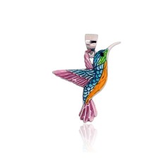 Sudraba kulons ar emalju „Kolibri“