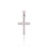 Sterling Silver Cubic Zirconia Cross Pendant “Cathedral Light IV”