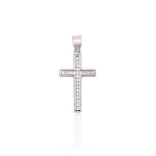 Sterling Silver Cubic Zirconia Cross Pendant “Cathedral Light III”