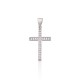 Sterling Silver Cubic Zirconia Cross Pendant “Cathedral Light II”