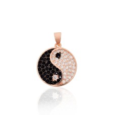 Sterling Silver Cubic Zirconia Pendant “Yin Yang”
