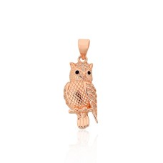 Sterling Silver Cubic Zirconia Pendant “Owl II”