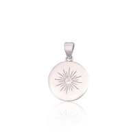 925 Sterling Silver Cubic Zirconia Pendant “Starburst”