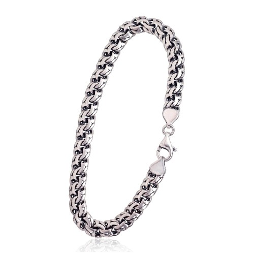 Italian 925 Sterling Silver Chain Bracelet “Bismarck III”
