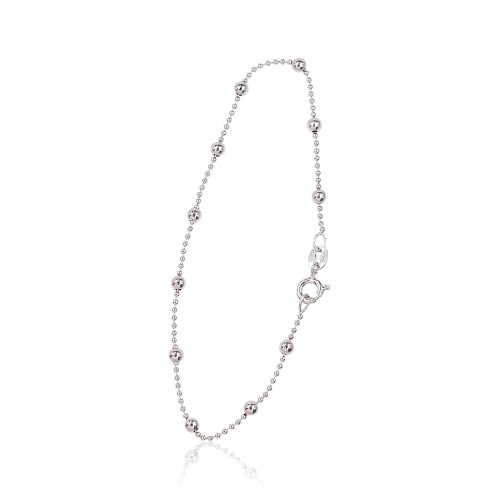 Italian 925 Sterling Silver Chain Bracelet “Beads V”