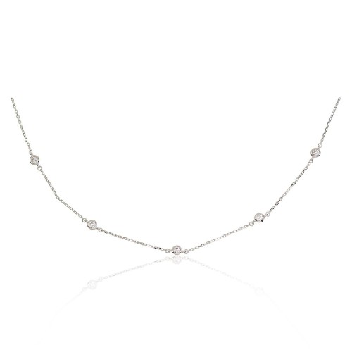 Sterling Silver Cubic Zirconia Necklace “Path of Light II”