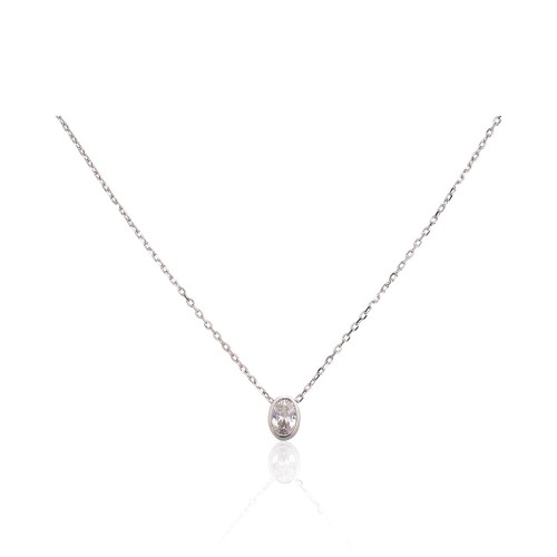 Sterling Silver Cubic Zirconia Necklace “Path of Light V”