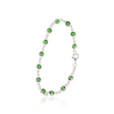 Sterling Silver Cubic Zirconia Bracelet “Emerald Radiance”