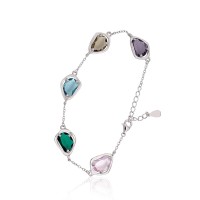 Sudraba aproce ar cirkoniem „Varavīksnes lāses“
