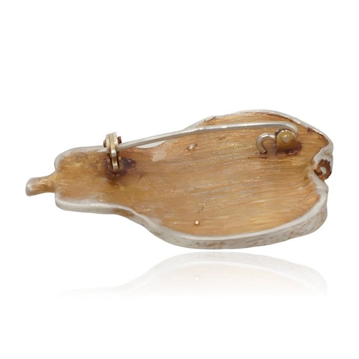 Sidabrinė sagė su granatais „Golden Pear“