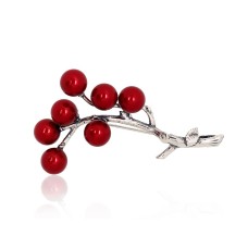 Sidabrinė sagė su perlais „Frost Berry“