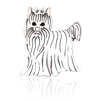 Sudraba broša ar cirkoniem „Terrier“