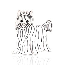 Sudraba broša ar cirkoniem „Terrier“