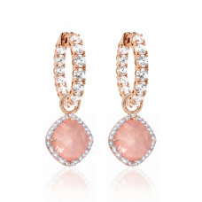 Sidabriniai auskarai „Dazzling Brilliance III (Flamingo Ignite Rose)“ su Swarovski® kristalais