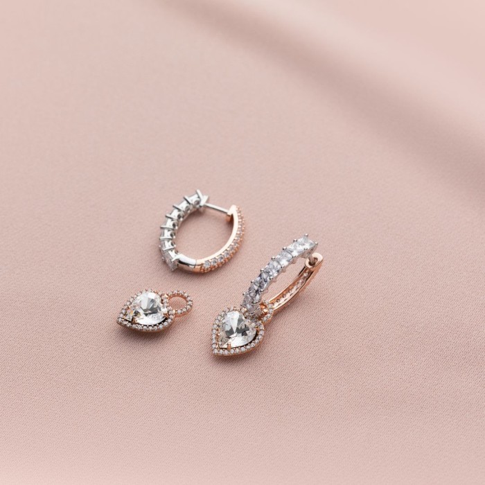 Sidabriniai auskarai „Juliet“ su Swarovski® kristalais