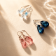 Sidabriniai auskarai „Baroque VII (Rose Peach)“ su Swarovski® kristalais