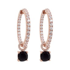 Sidabriniai auskarai „Ivy (Jet)“ su Swarovski® kristalais