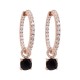 Sidabriniai auskarai „Ivy (Jet)“ su Swarovski® kristalais