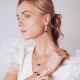 Sidabriniai auskarai „Ivy (Jet)“ su Swarovski® kristalais