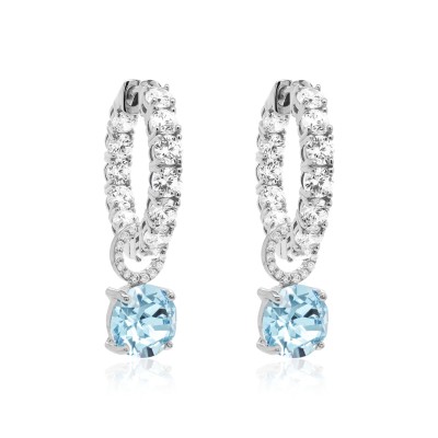 Sudraba auskari „Iris (Aquamarine)“