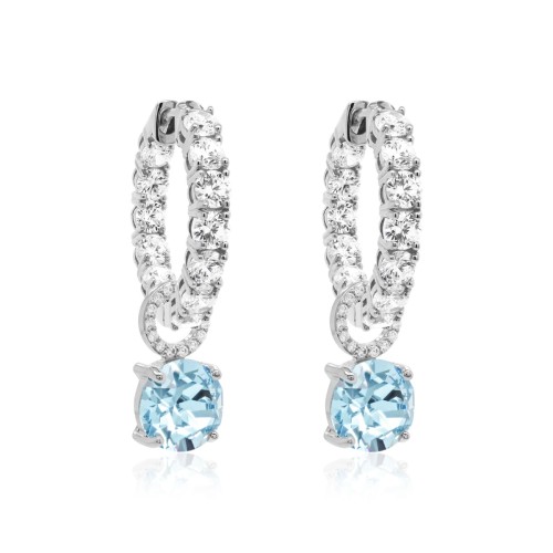 Sudraba auskari „Iris (Aquamarine)“