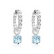 Sidabriniai auskarai „Iris (Aquamarine)“ su Swarovski® kristalais