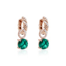 Sidabriniai auskarai „Emerald Dusk (Emerald)“ su Swarovski® kristalais