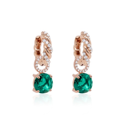 Sudraba auskari „Smaragda Krēsla (Emerald)“