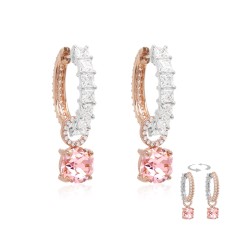 Sidabriniai auskarai „Iris (Light Rose Ignite)“ su Swarovski® kristalais