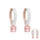 Sidabriniai auskarai „Iris (Light Rose Ignite)“ su Swarovski® kristalais