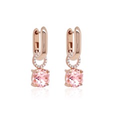 Sidabriniai auskarai „Daina VII (Light Rose)“ su Swarovski® kristalais