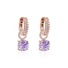Sidabriniai auskarai „Iris (Violet)“ su Swarovski® kristalais